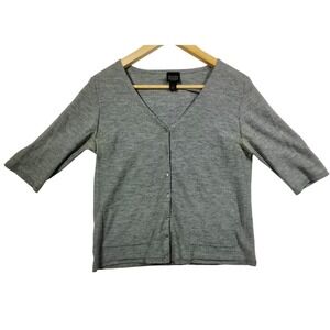 Eileen Fisher Cashmere Cardigan Petite S Gray Button Front Luxury Lagenlook